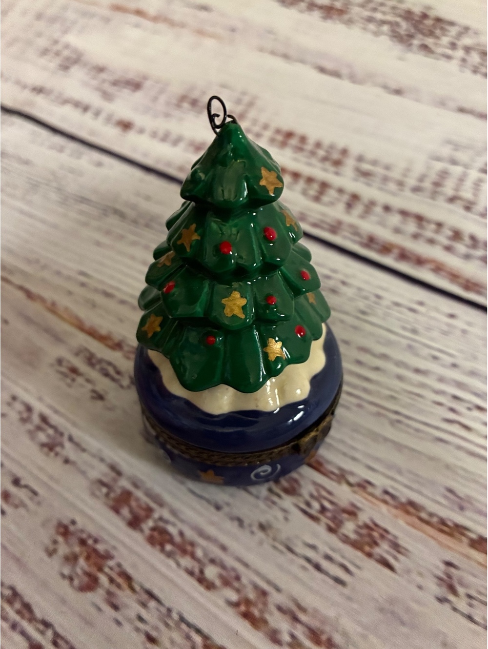 Christmas tree trinket box ornament